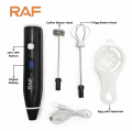 RAF 2 in 1 Rechargeable Coffee Beater & Egg Whisker R.322 – 3 Speeds & Digital Display. 