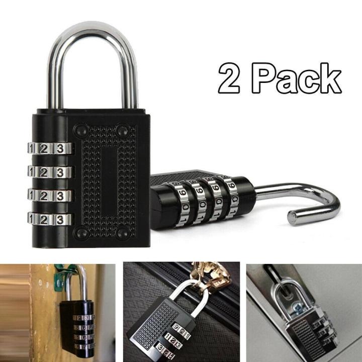 2x Weatherproof Security Padlock Outdoor Heavy Duty 4-Digit Combination Lock