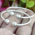 Pure Silver ( Chandi ) Kara Bracelet Bangles Pair for Kids Babies. 