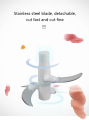 Imported  Pro 1.5L - Premium Manual Hand-Push Food Chopper, Chopper Machine, Handchopper, Multi-function Food Processor, Vegetable Cutter, Mixer, Blender, 3 Sharp Stainless Steel Blades, Chop, Puree Vegetables, Fruits, Nuts, Meat with Ease. 