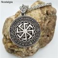 Svarog And Talisman Amulets Viking Runes Othala Slavic Kolovrat Star Of Russia Pentagram Pendants Necklace Women Men. 