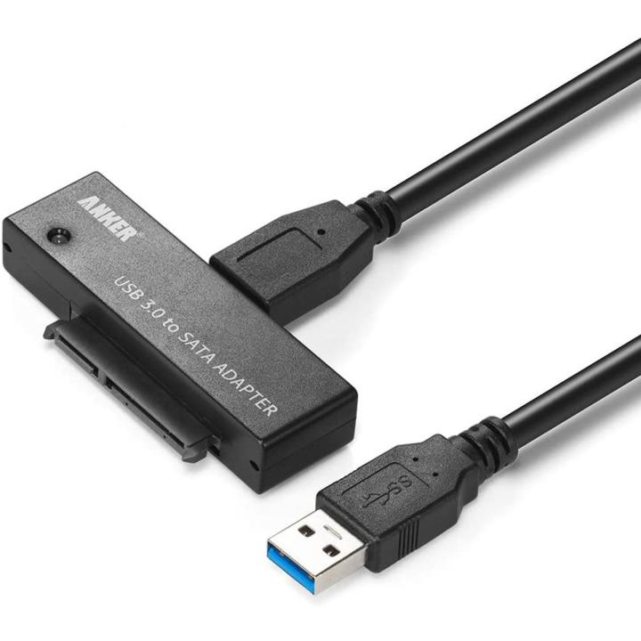 Ańkér High Speed USB 3.0 to SATA Portable Adapter, Supports UASP SATA I II III for 2.5/3.5 inch HDD and SSD, Support Windows XP/vista/7/8/(32/64 bit), Mác ÒS,/10 or later versions (Power Adapter include).