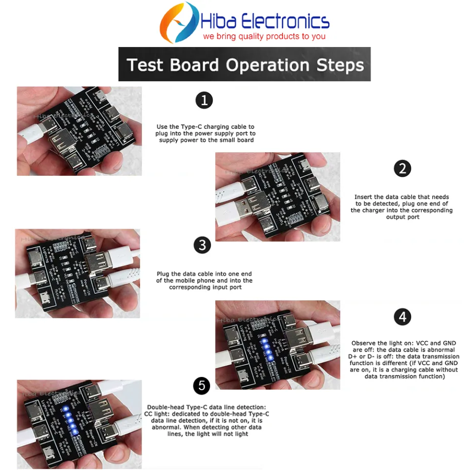 Carte De Détection De Cable De Données Usb Pcb Usb 3 X Type C 1 X Pour
