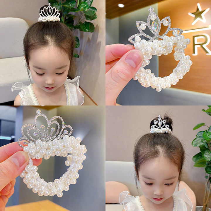 Princess Rope Flowers Children Crown Headdress Princess Head Ropes Korea New Beads Flowers ...