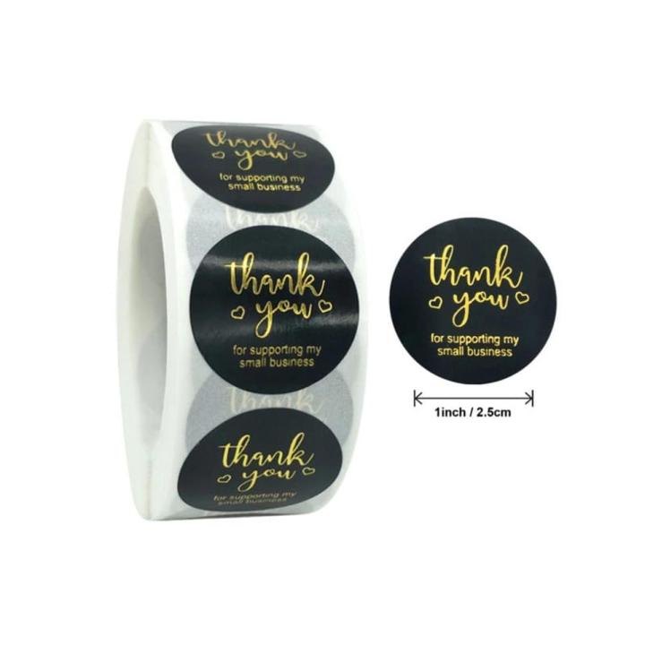 100 Pcs of Black Thank You For Supporting My Small Business Sticker Labels for Packing Decoration