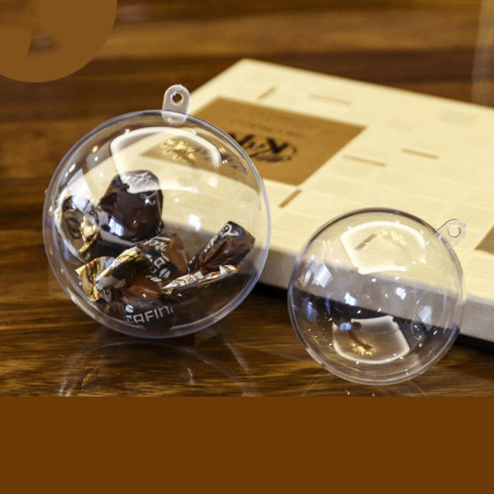 Transparent Christmas Balls Lightweight 3-10cm Ornaments Ball-shaped Acrylic Holiday Decorations for Home Decor Indoor