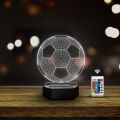 Football Shaped 3D Night Light. 3D Illusion Night Lamp with Cool Football Design. Acrylic Desk Lamp with Remote Control, 16-Color Changing Night Lamp Gift for Football Lover Friends. Led Table Lamp . 3D Effect Led Light as Gift.. 