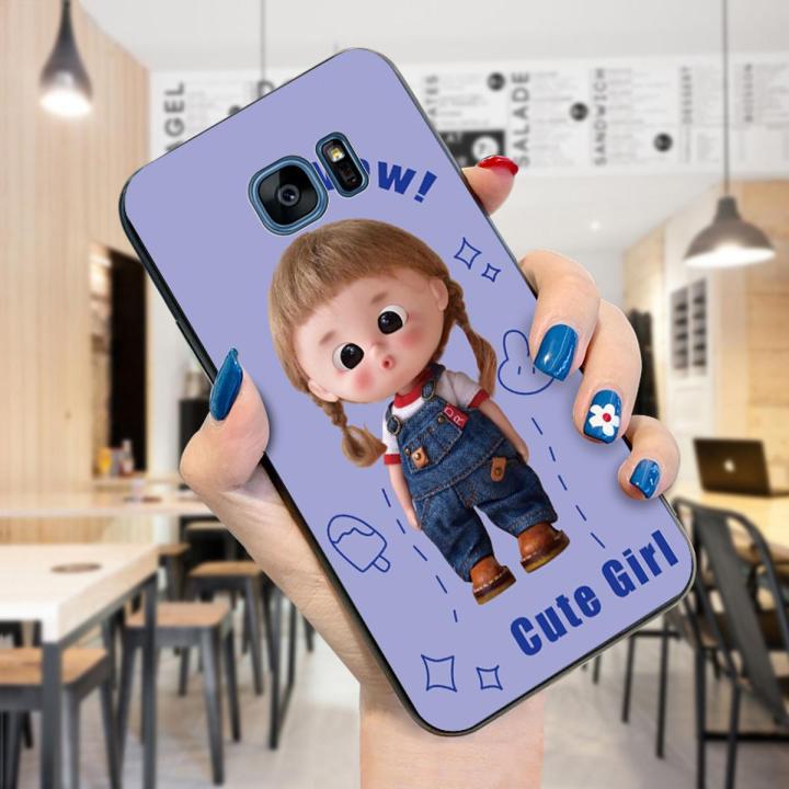 UCUC for Samsung S7 Edge Case Naughty Funny Girl Cover Shockproof Soft Silicone Ultra Thin TPU Phone Case