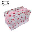 Skymountain Wash Storage Bag Heart Strawberry Fruit Floral Pattern Clear Makeup Bag. 