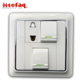 Ittefaq 2 switch + 1 socket plate China Fitting Board Plate White Series. 