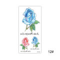 JM 3D Rose Flower Tattoo Stickers Waterproof Temporary Women Summer Arm Shoulder Flowers Stickers. 