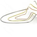 2mm 3mm New Trendy Tarnish Free Waterproof Stainless Steel Gold Plated Jewelry Box Chain Necklace Women. 
