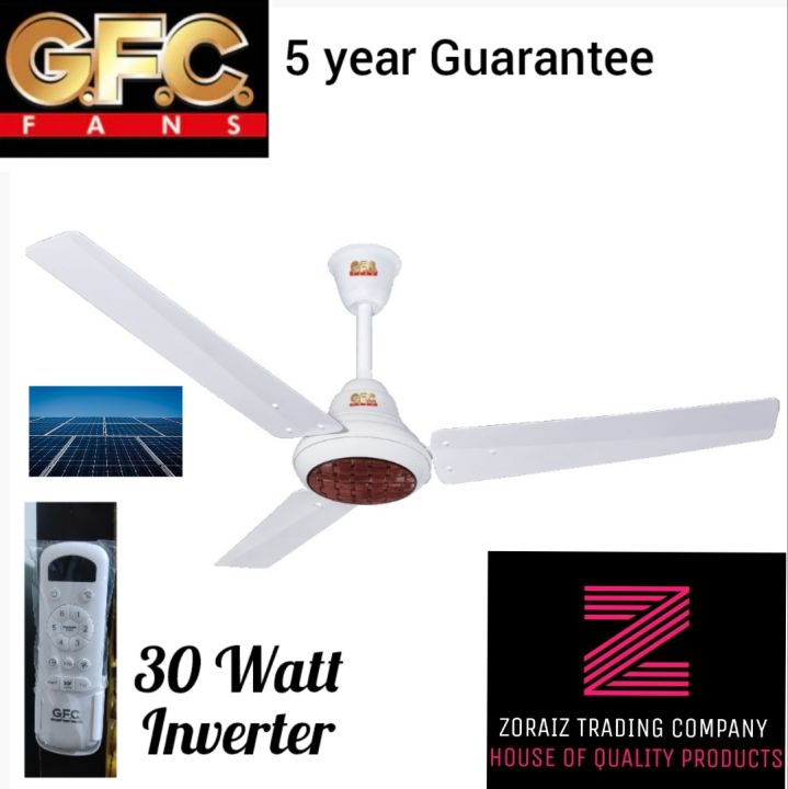 GFC Ceiling Fan AC 30 Watts RAVI PLUS Model 56'' Energy Saver Inverter Fan Energy Efficient Electrical Steel Sheet and 99.9% Pure Copper Wire 5 Years Brand Warranty