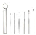 Ear Wax Cleaning Kit, 6 Pcs Ear Pick Tools, Metal Casing, Wax Removal Kit, Ear Cleaning Tool Set, Spring Earwax Cleaner Tool Ear Wax Remover, Reusable Ear Cleaner for Children and Adult. 