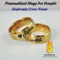 Customize Name Engraving Ring Golden. 