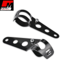 Cafe Racer Style Metal Bracket Headlight Holder For Motorcycle, Head Lamp Holder Headlight Mounting Brackets Fork Fits 35MM-43MM Fork Tubes Universal (Black), Sleek Design, Universal Fitment Eg YBR, Suzuki, Honda Etc - Motex Auto Line. 