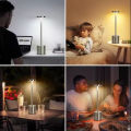 Portable LED Table Lamp  Touch Sensor with 3 Color Modes & 3 Brightness Levels  Rechargeable Metal Desk, Bedside & Dining Room Light. 