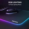 Mouse pad Gaming XXL  NATOL RGB NT-MP02 Extended Large Mouse Mat with 12 Light Effects, Non-Slip Rubber Base, Smooth Surface, for Keyboard & Mouse 31.5 x 11.8 inches. 
