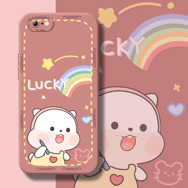 chenyyka For iPhone 7 Plus Case With New Design Thin Phone Case Lucky Animal Shockproof Square Edge Softcase Pattern Silicone Casing Full Cover Angel Eye Camera Protection Cases