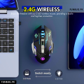 PRO Gaming Mouse RGB with 3200dpi - Breathing LED USB Wireless Optical Computer Mouse with 6 Buttons & Braided Wire including Side Buttons - Mouse with FREE Mouse Pad for laptop, PC, Gaming & Office Use by FunBug. 