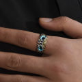 Vintage Owl Ring For Women Retro Animal Open Adjustable Ring Blue Crystal Rings Best Girl Gift Jewelry Accessories 1Pcs. 