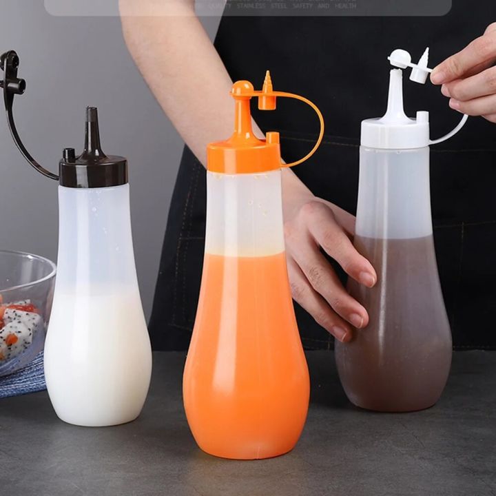 250/360/480/720ML Condiment Squeeze Bottle Salad Dressing Ketchup Sauce Bottle Kitchen Leak-Proof Oil Container Food Dispenser