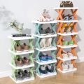 Multi-Layer Shoe Rack Storage Organizer, Foldable Shoe Rack Organizer, Narrow Shoe Rack, Small Vertical Shoe Stand, Space Saving DIY Shoe Storage Rack for Dorm, Entryway, Closet. 