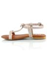 Silver Faux Leather Sandals For Women. 