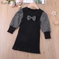 Humor Bear Autumn Children's Dresses Baby Girl Kid Clothes Plaid ing Dress for 2-6 Years. 