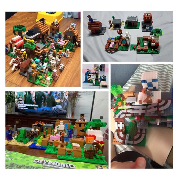 Lego%20minecraft%20Village%20Toy%20Building%20Blocks%20Birthday%20Gifts%20For%20Kids%20-%20Image%203