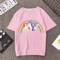 【ALLGOOD】 Korean Fashion Star Ceria Unicorn Rainbow Pony T-Shirt Men And Women Couple Loose Short Sleeve Spring Xia Xin. 