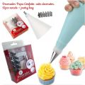Cakeware 13 Pieces Cake Decorating Tools Frosting Food Grade Silicone Icing Piping Bag with Stainless Steel Nozzles of different Design Reusable and Washable. 