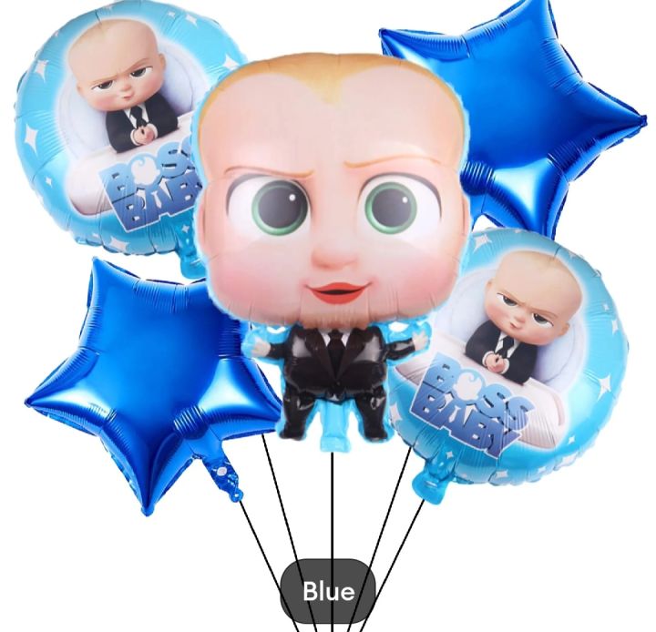 5 Pcs Boss Baby Foil Balloons Party Supplies, For Boss Baby Theme ...