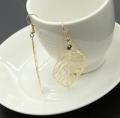 2021 Hot Fashion Wholesale Jewelry Hollow Metal Leaves Dangling Long Statement Drop Earrings For Women Gift Anniversary. 