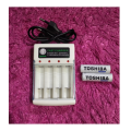 Buy 1 Get 2 Free Buy 1 Rechargeable Battery Charger For 1.2V AA/AAA Ni MH and Ni CD Battery and Get Two Toshiba Rechargeable Cells AA 2600 MAH for Free - Fast Charger With LED Display Lights - Original Cells. 