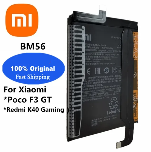 Redmi K40 Gaming Edition Battery Replacement BM56 Battery with 5065mAh Capacity _ Black