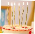 Curly Candle Pack of 6 Twisty Metallic Candles For Birthday Parties & Cake Decoration. 