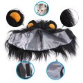 Black Lion Mane Cat Wig Pet Small Dog Cats Costume Lion Mane Wig Cap Hat For Cat Dogs Fancy Costume Cosplay Toy Pet Supplies. 