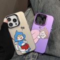 Suitable for Couples iPhone15PRO Phone Case Color Printing Electroplating New Apple 14 Protective Cover Laser 13. 