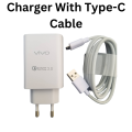 Original Vivo Fast Charger + Data Cable - Type-C And Micro-Usb - 30watt Super Fast Vivo Charger - Quick Charge 4.0 - Wall Charger. 