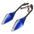 Motorcycle Bike Mirror Indicator Light Led Rearview Turn Signal (Blue). 