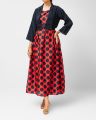 beautiful polka dots frock with jacket for women and girls available in different colors. 