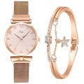 Fopul mall WaterProof luxury ladies magnetic Rose Gold watch Elegant Female Bracelet Watches For Girls Luxury Stylish Watch. 