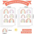 JAERBEE Rainbow Bedroom Decor for Girls Colorful Rainbow Wall Decals Room Decor for Kids Nursery Bedroom Decorations 144 Pieces. 