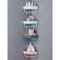Adjustable 4 Hooks Corner Shower Caddy, Multifunction Basket Shelf for Hanging Sponge and Razor, Shampoo Holder Organizer, No Drilling Adhesive Wall Mounted Bathroom Shelf,Rustproof. 