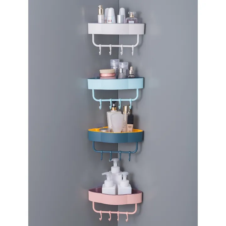 Adjustable%204%20Hooks%20Corner%20Shower%20Caddy,%20Multifunction%20Basket%20Shelf%20for%20Hanging%20Sponge%20and%20Razor,%20Shampoo%20Holder%20Organizer,%20No%20Drilling%20Adhesive%20Wall%20Mounted%20Bathroom%20Shelf,Rustproof%20-%20Image%205