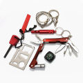 21 in 1 SOS Multifunctional emergency Survival Gear tool Kit | Multi-use Flashlight, compass, fire starter, hand saw, whistle , bottle opener. 