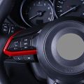 Red ABS Interior Steering Wheel Cover Trim for Mazda CX-3 CX3 2016-2018 FashionInterior Accessories Interior Mouldings 1 pair (1 pair). 