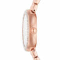 Emporio Armani Rose Gold Leather Strap Black Dial Quartz Watch for Ladies - AR11372. 