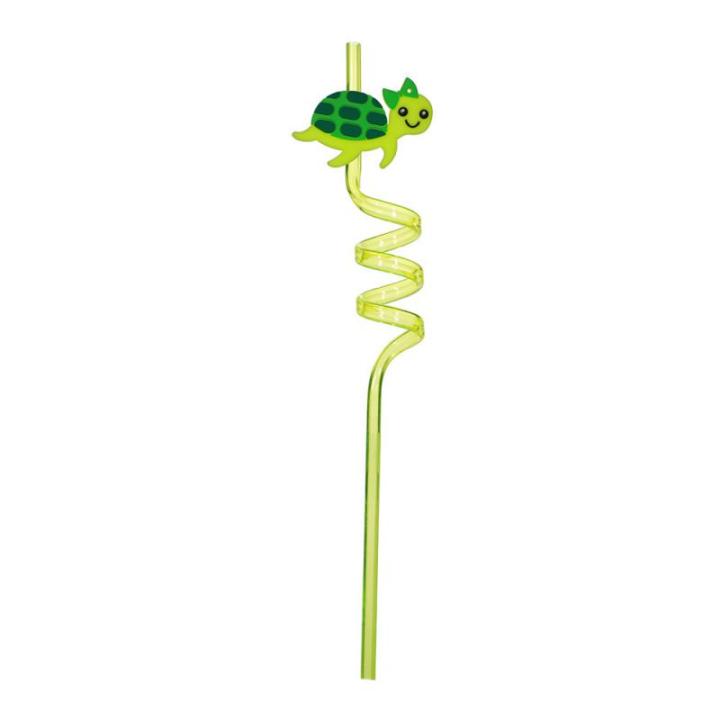 Summer Cartoon Creative Plastic Straw Marine Animal Curved Straw Kids Health Pvc Straw Bar Party Reusable Decorations Small